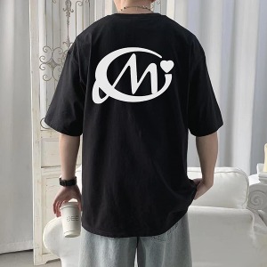 6컬러 M 하트 백프린팅 루즈핏 반팔 티셔츠 MH2092