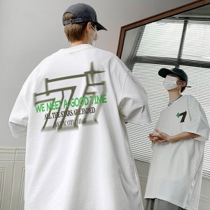세븐 스타 레터링 캐주얼 라운드 반팔 티셔츠 MH2272