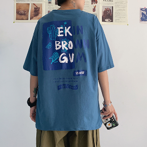 EKIN BROWN 프린팅 반팔 티셔츠 MH1008 DC (세일/교환반품X)  블루 2XL