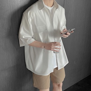 베이직 투포켓 루즈핏 솔리드 카라 반팔 셔츠 MS1416