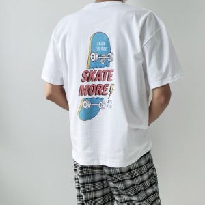 (자체제작)오버핏 스케이트 프린팅 반팔 티셔츠 PH11