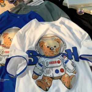 우주복 테디베어 프린팅 반팔 티셔츠 MH1515