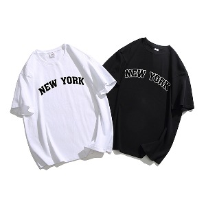 캐주얼 심플 NEW YORK 뉴욕 프린팅 반팔 티셔츠 MH1985