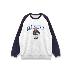 자체제작 기획 남녀공용 가을 오버핏 나그랑 티셔츠 캘리포니아 곰돌이 맨투맨